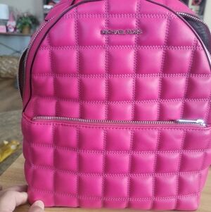 Michael Kors Fuchsia Quilted Backpack